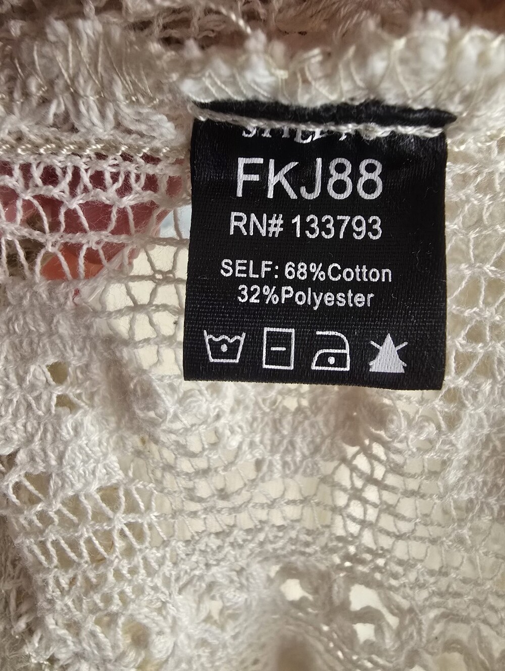 POL Mixed Media Denim Lace Waffle Knit Oversized Shacket Medium NWOT - Picture 5 of 6